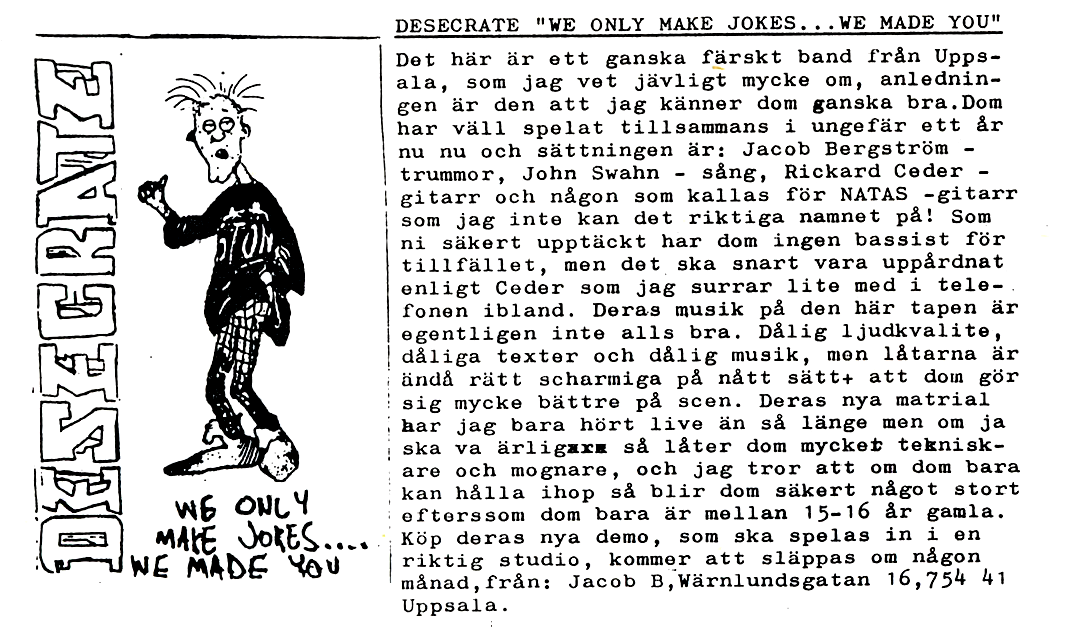 Early fanzine feature